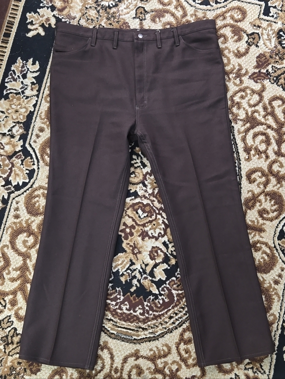 Wrangler Polyester Pleated Pants Trousers Western Slacks Retro Cowboy
